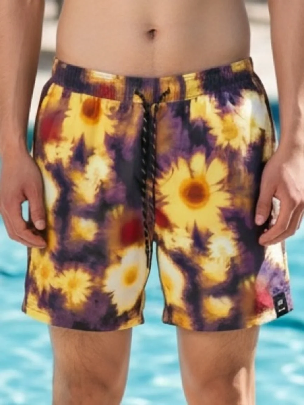 NWT M No Boundaries Pool Party Swim Trunks Men’s Graphic Print Board Shorts